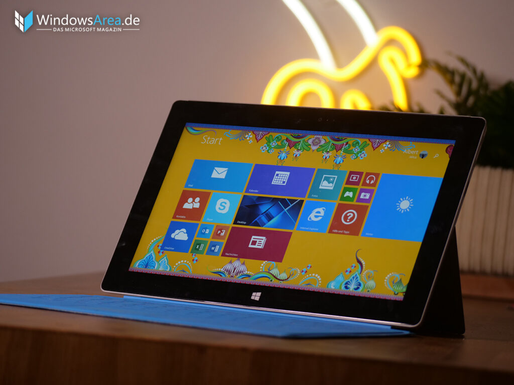 Windows 8 Startmenü auf einem Microsoft Surface RT 2